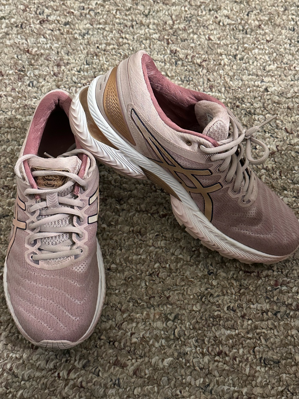 ASICS Pink and White Women's Running Sneakers